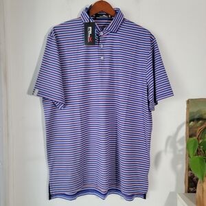 Ralph Lauren RLX Men's  Short Sleeve Stripes Wicking Golf Polo Shirt Size L